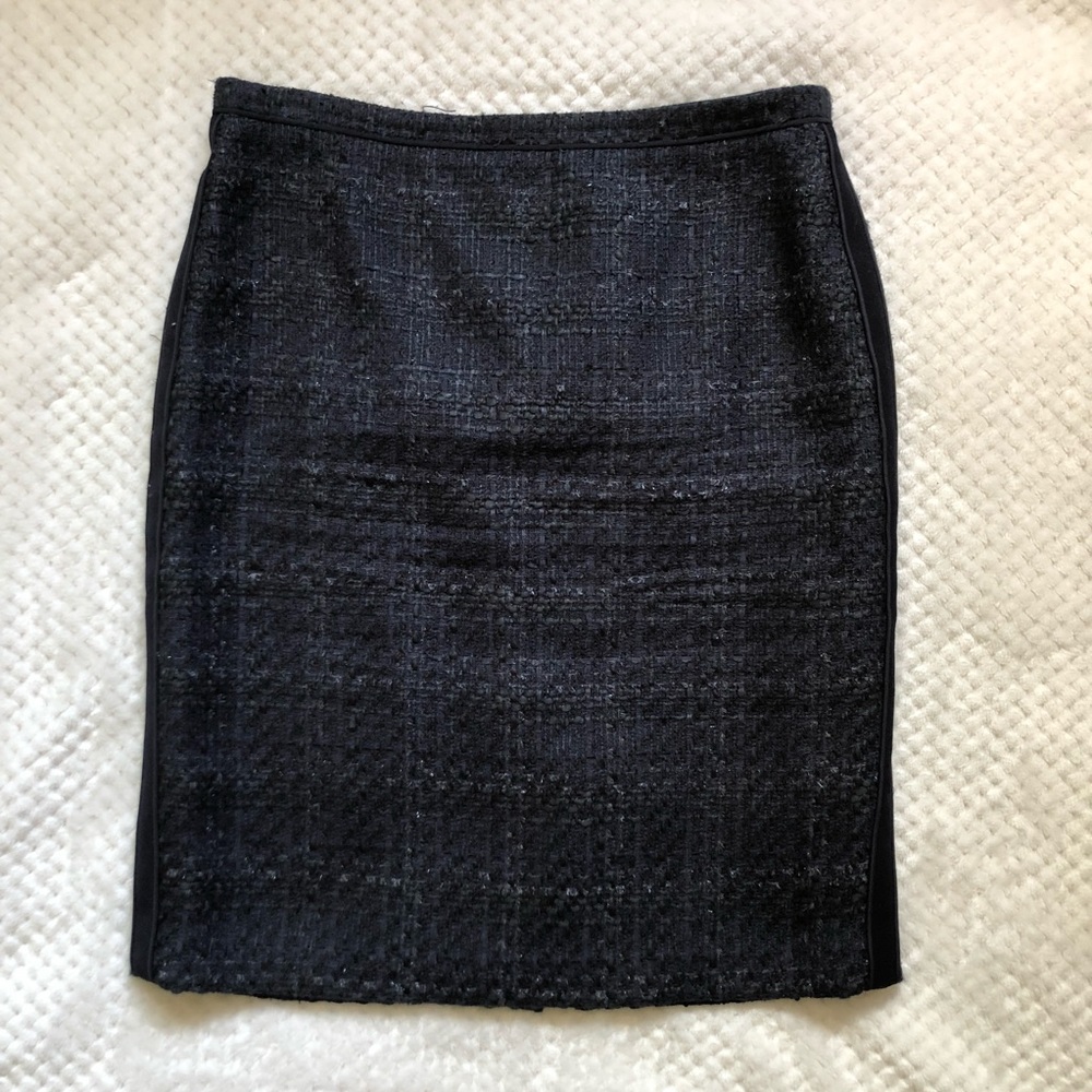 TORY BURCH Navy Blue Tweed Pencil Skirt 6